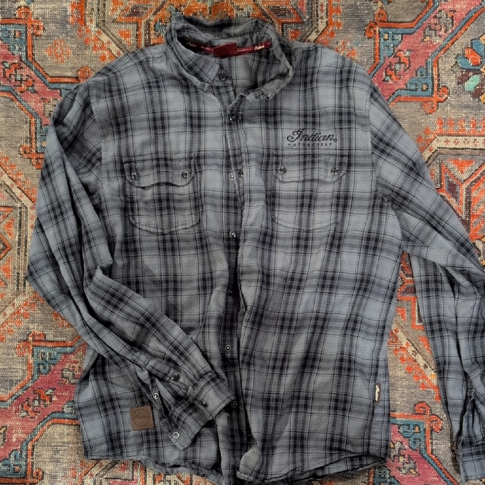 Plaid Button-Up Shirt